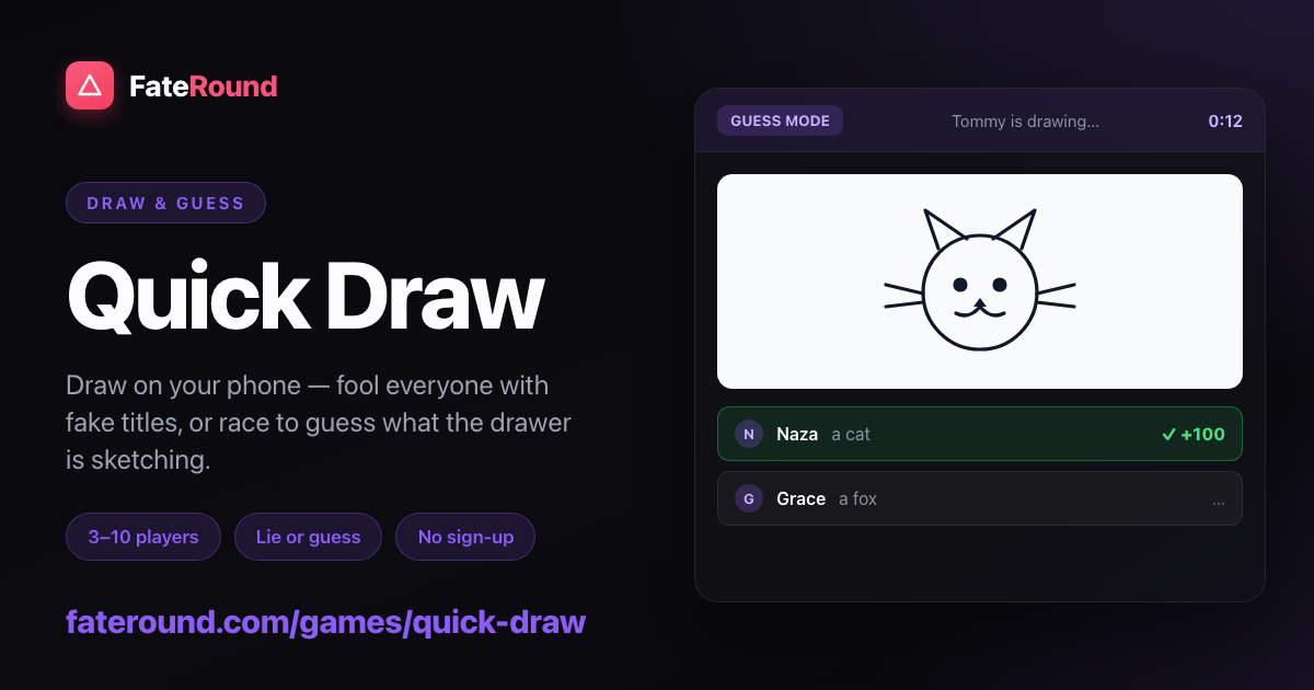 Quick Draw Online — Free Drawing Party Game | FateRound