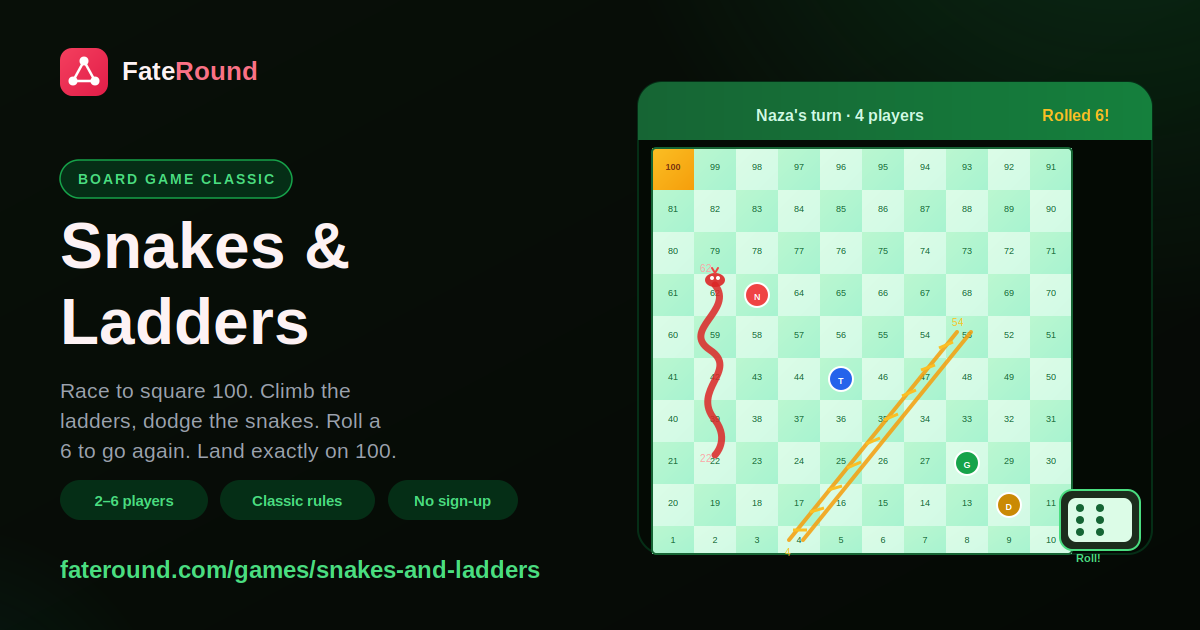 Fate Ladder Snakes and Ladders Online — Play the Classic Board Game with Friends ...